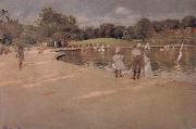 William Merritt Chase The boat in the park oil on canvas